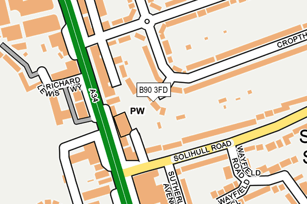 B90 3FD map - OS OpenMap – Local (Ordnance Survey)