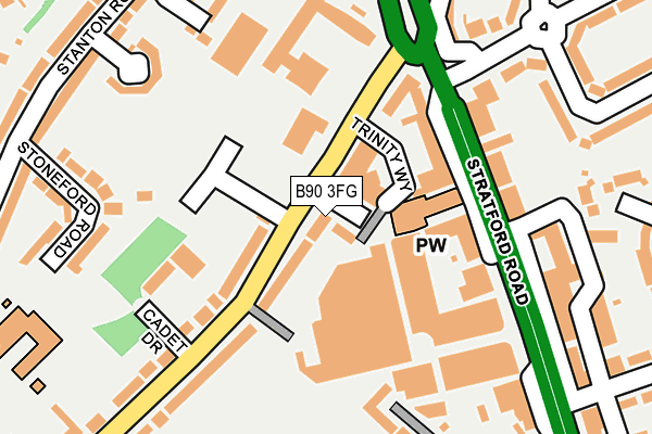 B90 3FG map - OS OpenMap – Local (Ordnance Survey)