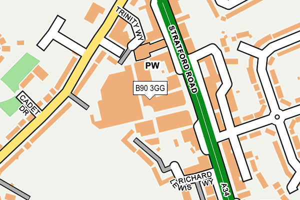 B90 3GG map - OS OpenMap – Local (Ordnance Survey)