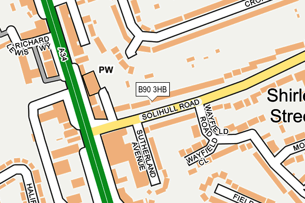 B90 3HB map - OS OpenMap – Local (Ordnance Survey)
