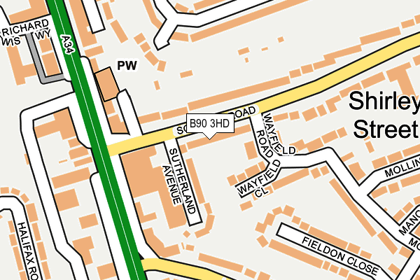 B90 3HD map - OS OpenMap – Local (Ordnance Survey)