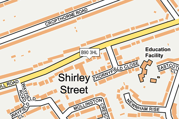 B90 3HL map - OS OpenMap – Local (Ordnance Survey)