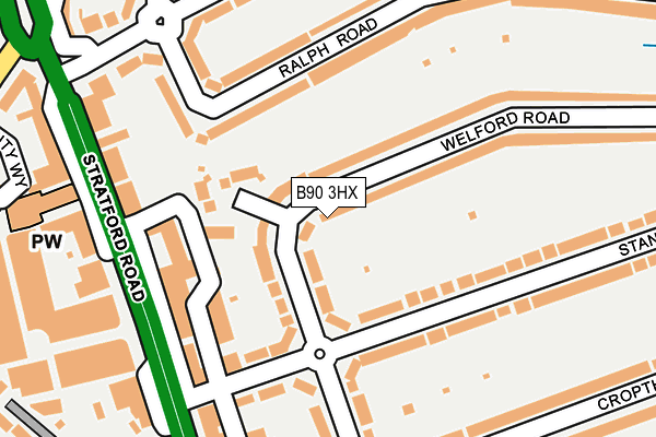 B90 3HX map - OS OpenMap – Local (Ordnance Survey)