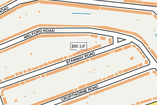 B90 3JF map - OS OpenMap – Local (Ordnance Survey)