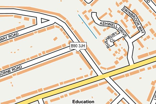 B90 3JH map - OS OpenMap – Local (Ordnance Survey)