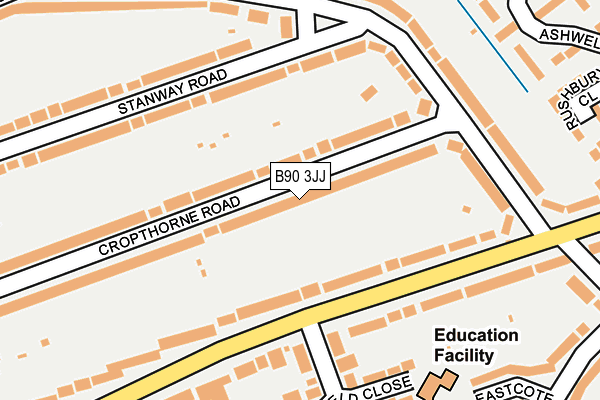 B90 3JJ map - OS OpenMap – Local (Ordnance Survey)