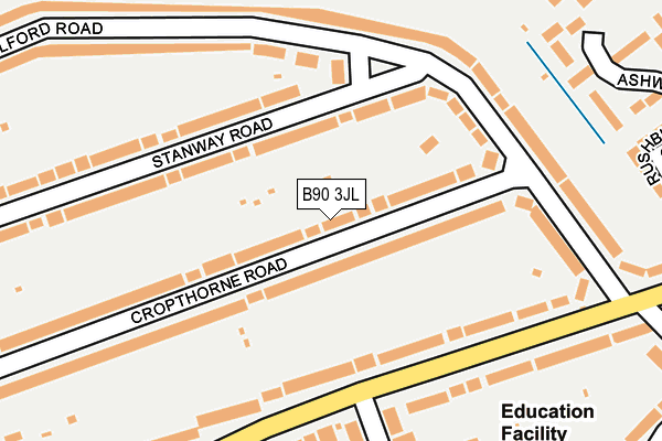 B90 3JL map - OS OpenMap – Local (Ordnance Survey)