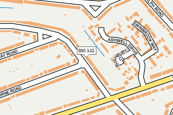 B90 3JQ map - OS OpenMap – Local (Ordnance Survey)