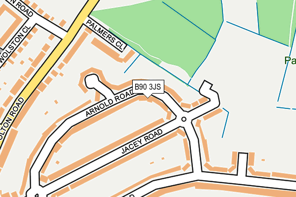 B90 3JS map - OS OpenMap – Local (Ordnance Survey)