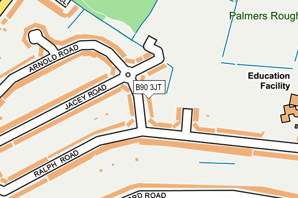 B90 3JT map - OS OpenMap – Local (Ordnance Survey)