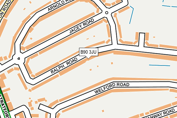 B90 3JU map - OS OpenMap – Local (Ordnance Survey)