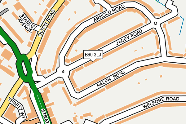 B90 3LJ map - OS OpenMap – Local (Ordnance Survey)