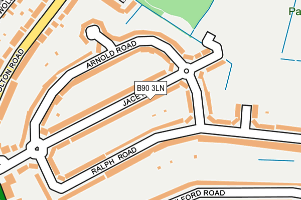 B90 3LN map - OS OpenMap – Local (Ordnance Survey)