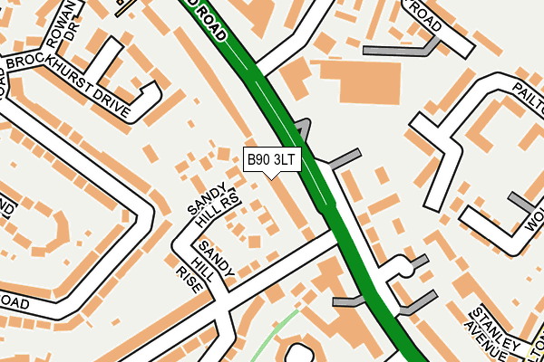 B90 3LT map - OS OpenMap – Local (Ordnance Survey)
