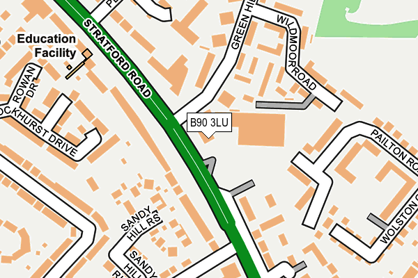 B90 3LU map - OS OpenMap – Local (Ordnance Survey)