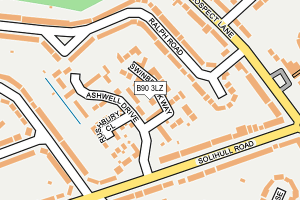 B90 3LZ map - OS OpenMap – Local (Ordnance Survey)