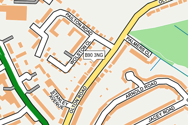 B90 3NG map - OS OpenMap – Local (Ordnance Survey)