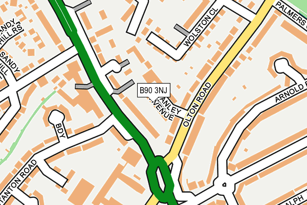 B90 3NJ map - OS OpenMap – Local (Ordnance Survey)