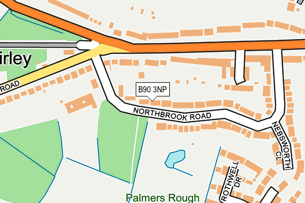 B90 3NP map - OS OpenMap – Local (Ordnance Survey)