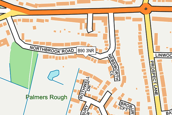 B90 3NR map - OS OpenMap – Local (Ordnance Survey)