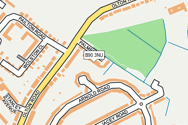 B90 3NU map - OS OpenMap – Local (Ordnance Survey)