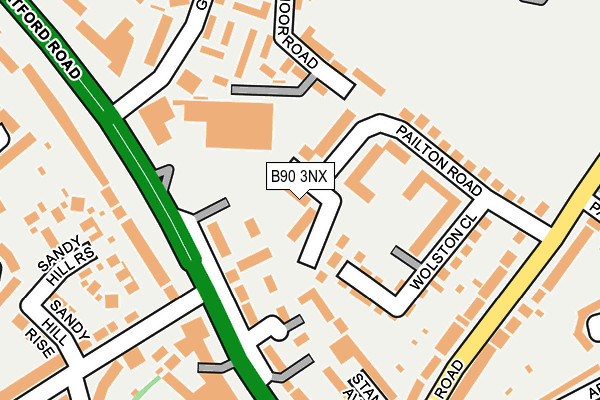 B90 3NX map - OS OpenMap – Local (Ordnance Survey)