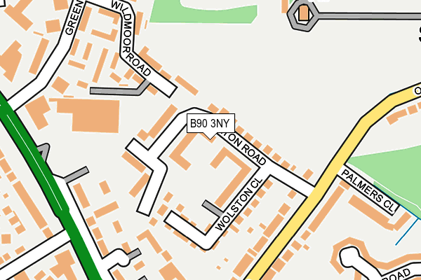 B90 3NY map - OS OpenMap – Local (Ordnance Survey)