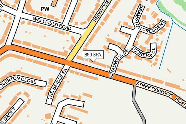 B90 3PA map - OS OpenMap – Local (Ordnance Survey)