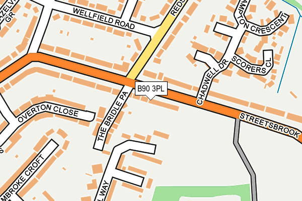 B90 3PL map - OS OpenMap – Local (Ordnance Survey)