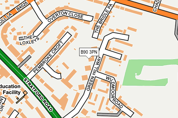 B90 3PN map - OS OpenMap – Local (Ordnance Survey)