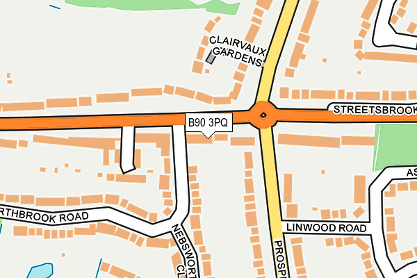B90 3PQ map - OS OpenMap – Local (Ordnance Survey)