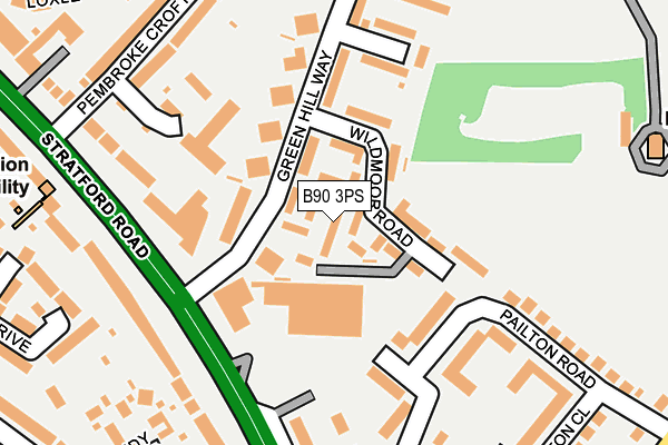 B90 3PS map - OS OpenMap – Local (Ordnance Survey)