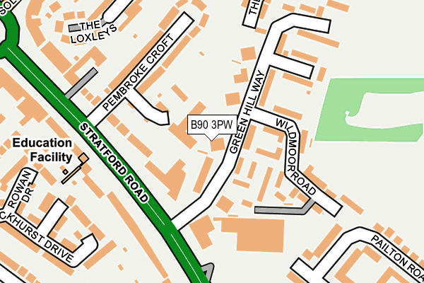 B90 3PW map - OS OpenMap – Local (Ordnance Survey)