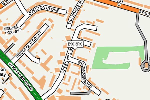 B90 3PX map - OS OpenMap – Local (Ordnance Survey)