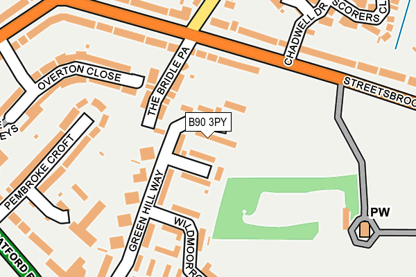 B90 3PY map - OS OpenMap – Local (Ordnance Survey)