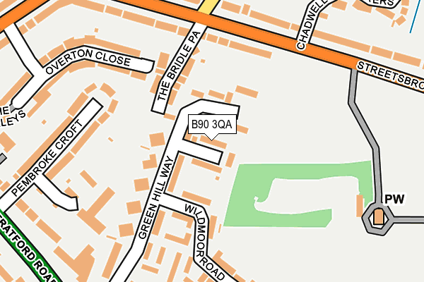 B90 3QA map - OS OpenMap – Local (Ordnance Survey)