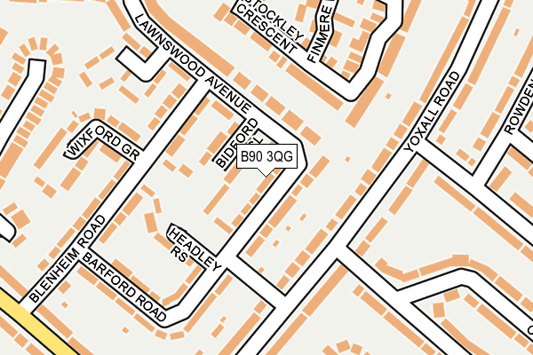 B90 3QG map - OS OpenMap – Local (Ordnance Survey)