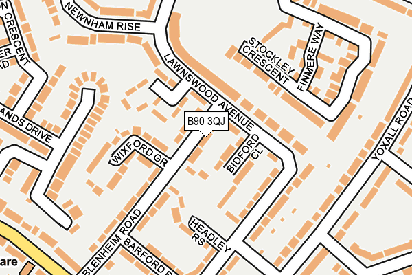 B90 3QJ map - OS OpenMap – Local (Ordnance Survey)