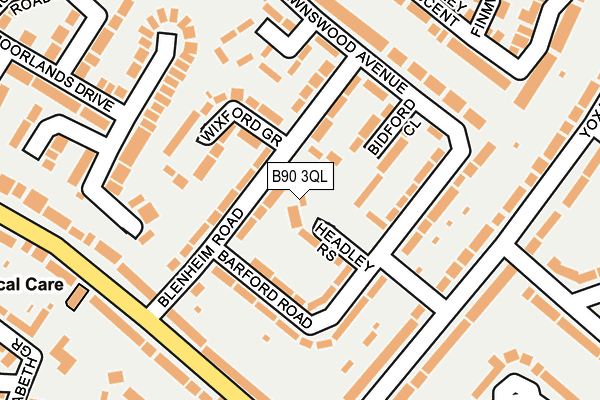 B90 3QL map - OS OpenMap – Local (Ordnance Survey)