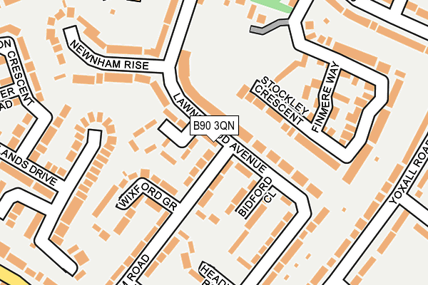 B90 3QN map - OS OpenMap – Local (Ordnance Survey)