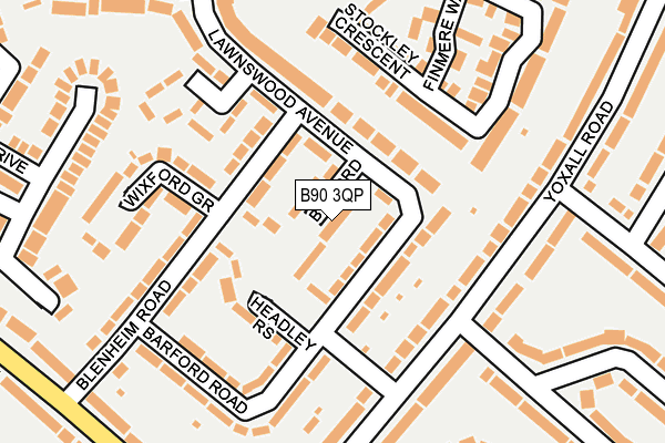 B90 3QP map - OS OpenMap – Local (Ordnance Survey)