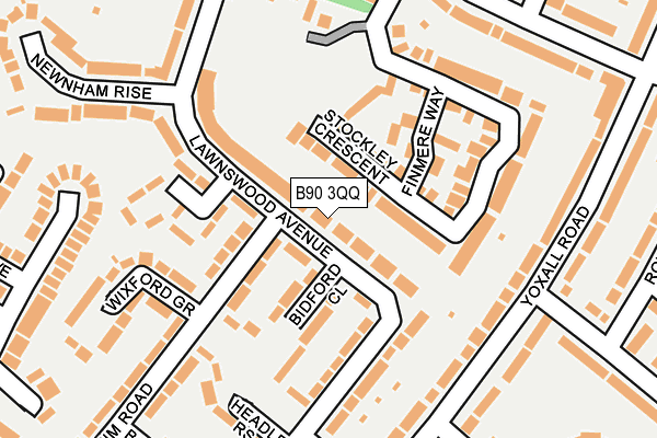 B90 3QQ map - OS OpenMap – Local (Ordnance Survey)