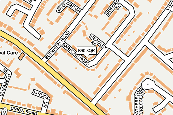 B90 3QR map - OS OpenMap – Local (Ordnance Survey)