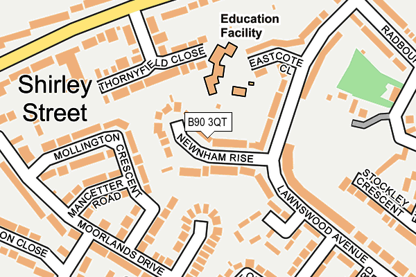 B90 3QT map - OS OpenMap – Local (Ordnance Survey)