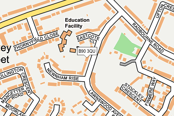 B90 3QU map - OS OpenMap – Local (Ordnance Survey)