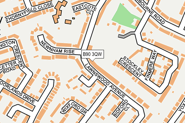 B90 3QW map - OS OpenMap – Local (Ordnance Survey)