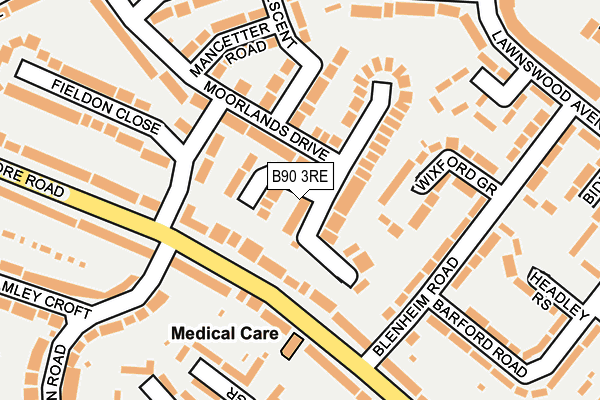 B90 3RE map - OS OpenMap – Local (Ordnance Survey)