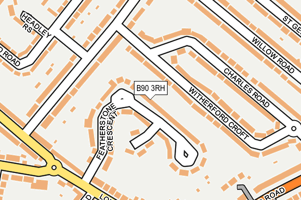 B90 3RH map - OS OpenMap – Local (Ordnance Survey)