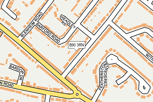 B90 3RN map - OS OpenMap – Local (Ordnance Survey)