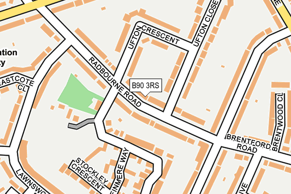 B90 3RS map - OS OpenMap – Local (Ordnance Survey)